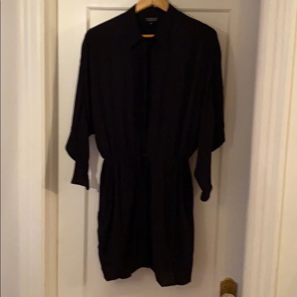 TOPSHOP Black 3/4 length sleeved dress